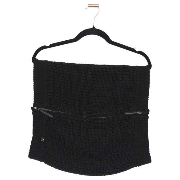 Lululemon Black Scarf 100% Merino Wool Knit Collar Scarf Neck Warmer - Picture 1 of 4